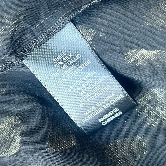 Rebecca Taylor Sleeveless Leopard Metallic Silk-Blend Top in Black Combo Sz Med - Picture 9 of 10